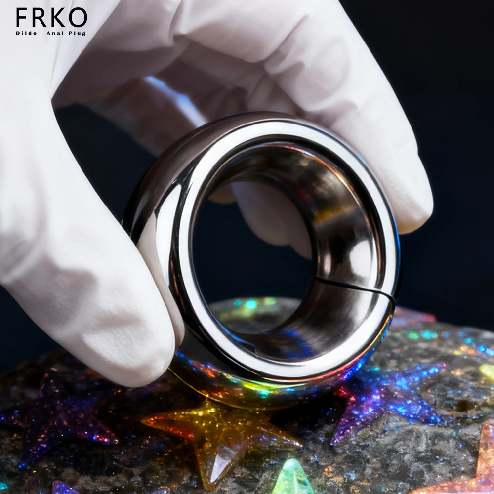 FRKO Metal Weight Screw Lock Penis Ring Scrotum Pendant Ball Stretcher Testis Cock Ring Penis Restraint SM Sex Toys For Men Gays - view 5