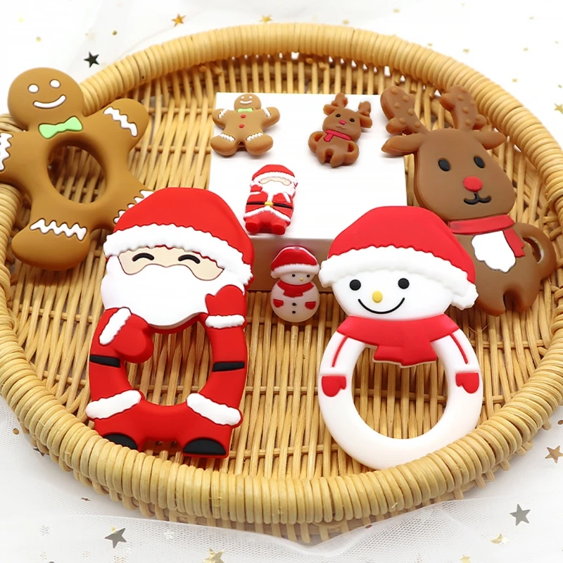 Wear-resistant Soft Baby Teething with Christmas Styling for Relieve Baby's Teething and Emotions for Baby A2UB