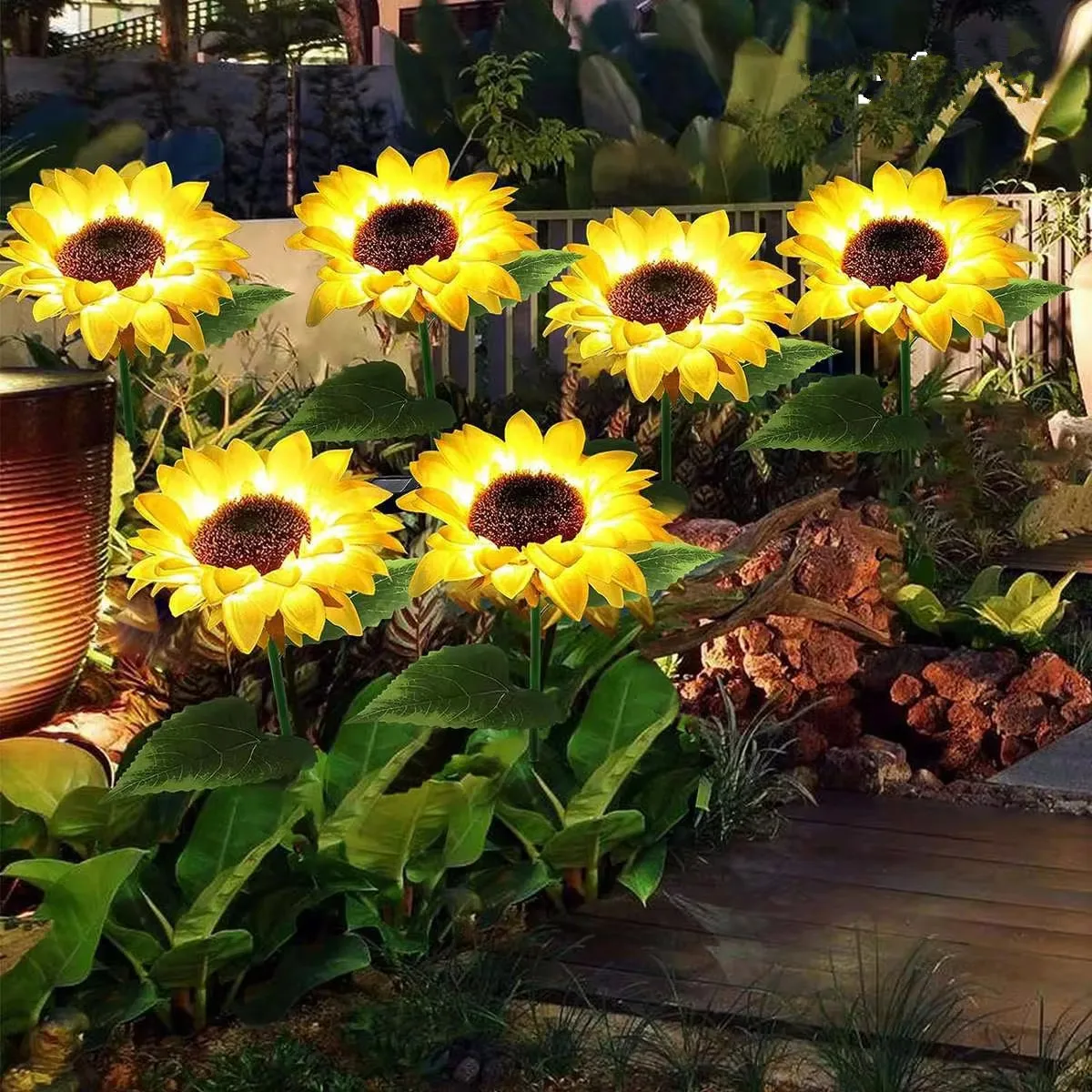 

1/3 Head LED Solar Sunflower Outdoor Lawn Light Wedding Decoration Landscape Garden Decoration Fairy Light Garden Yard Lawn Lamp