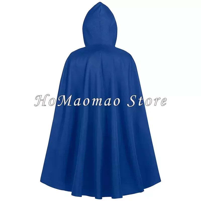New Christmas Medieval Costume For Women Men Steampunk Warrior Cosplay Vintage Hooded Cloak Solid  Single Button Thick Cape