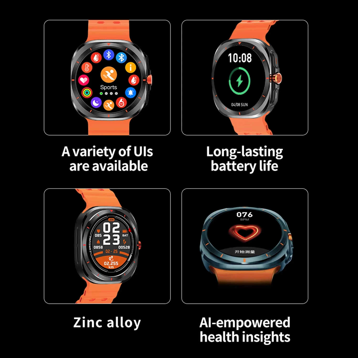 LAXASFIT 2025 ساعة ذكية جديدة 1.52 بوصة AMOLED بلوتوث دعوة رسالة تنبيه الرياضة في الهواء الطلق ساعة ذكية الرجال النساء هدية عيد