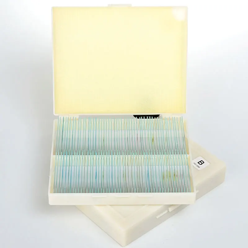 

200 PCS Prepared Basic Science Microscope Slides Plant Animal Insect Specimen Slice Glass with Plastic Box