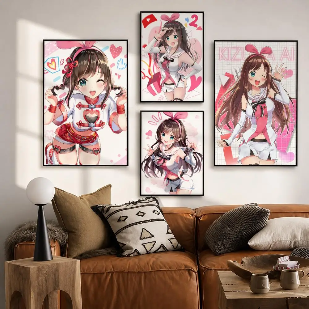 Japan VTuber Kizuna AI Poster HD poster wall art self-stick no-residue for home cafe office great gift