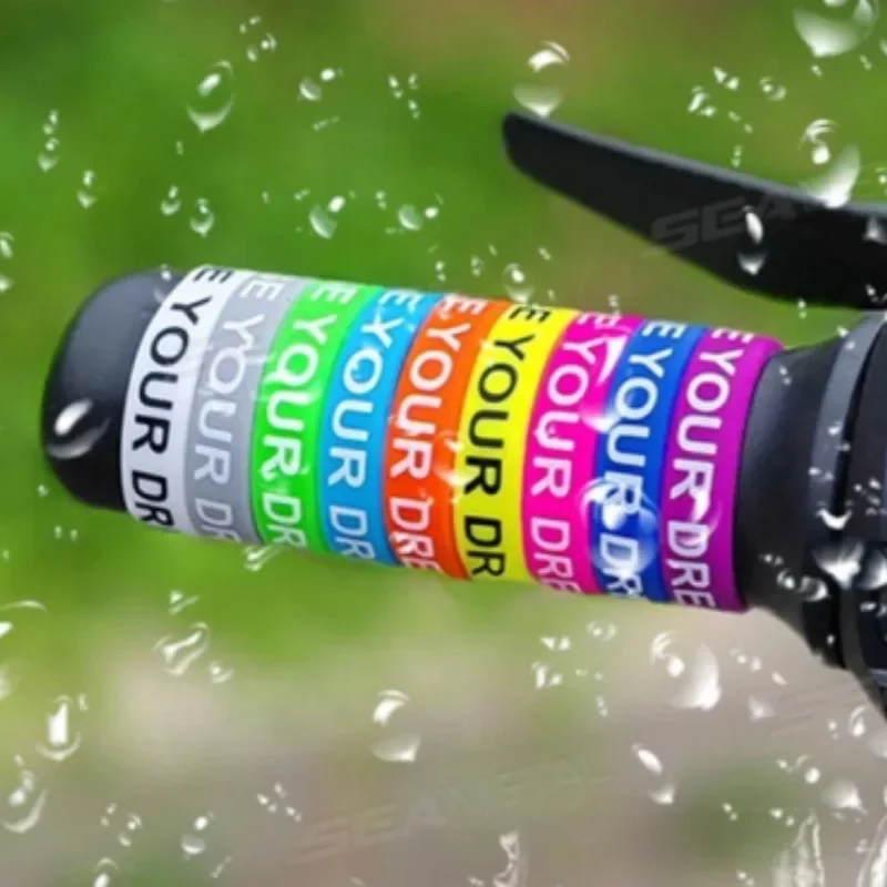 30mm Silicone Handlebar Decor Ring Letter Print Non Slip Waterproof Sleeve For Motorcycle  Scooter Modification Accessories