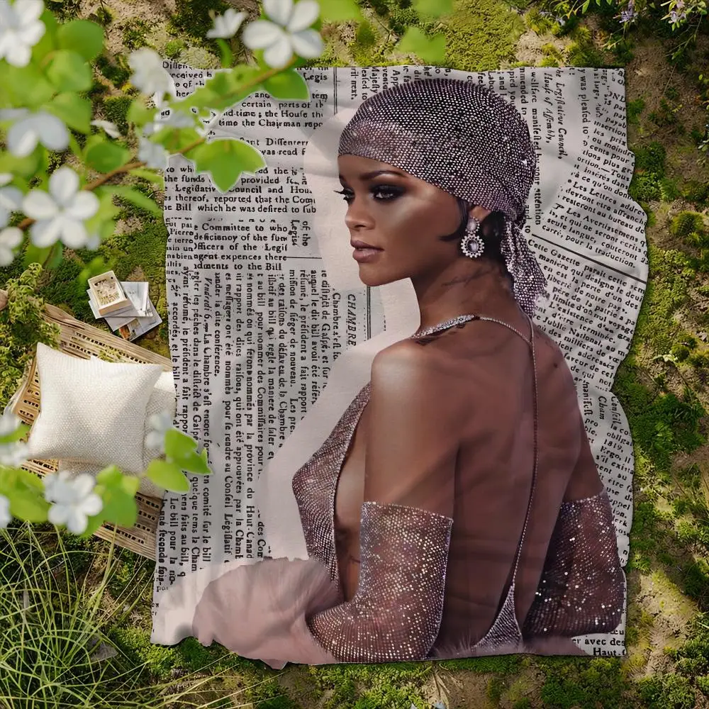 music R-Rihanna Music Throw Soft Flannel Blanket for Bed Bedroom Sofa Picnic Throw Skin-friendly Breathable Gift Cover