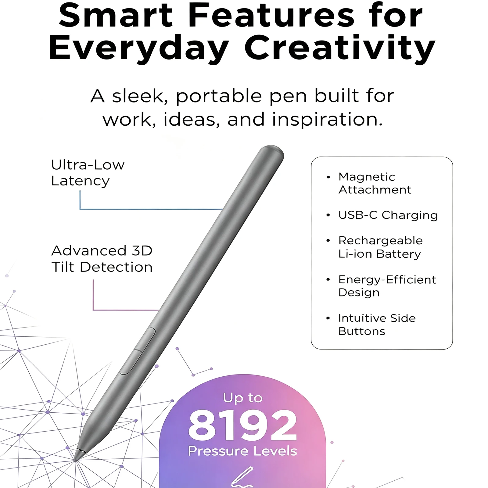 Stylus Pen for Yoga 2 for Yoga 7 for Yoga 9 2 in 1,USB-C Charging, with Magnetic Pen,Capacitive Digital Pressure-sensitive Pen