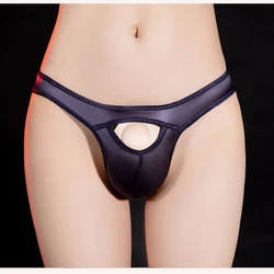 Men Briefs Ultra-Thin Hollow U Convex Pouch Lingerie Underpants Oil Shiny Panties Low Waist Breathable Bikini Slip Homme