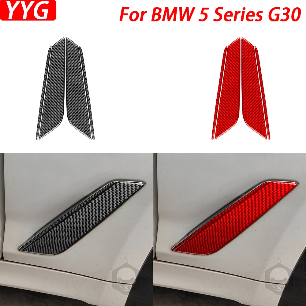 Garde-boue latéral en fibre de carbone véritable pour BMW Série 5 G30, panneau de flux d'aération, revêtement Kiev illage, accessoires de décoration de voiture, autocollant, 2016-2022