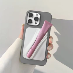 Silicone Lipstick Lip Glaze Mobile Phone Case Mobile Phone Holder, Soft Silicone Shell Protective Case, Protective Cover