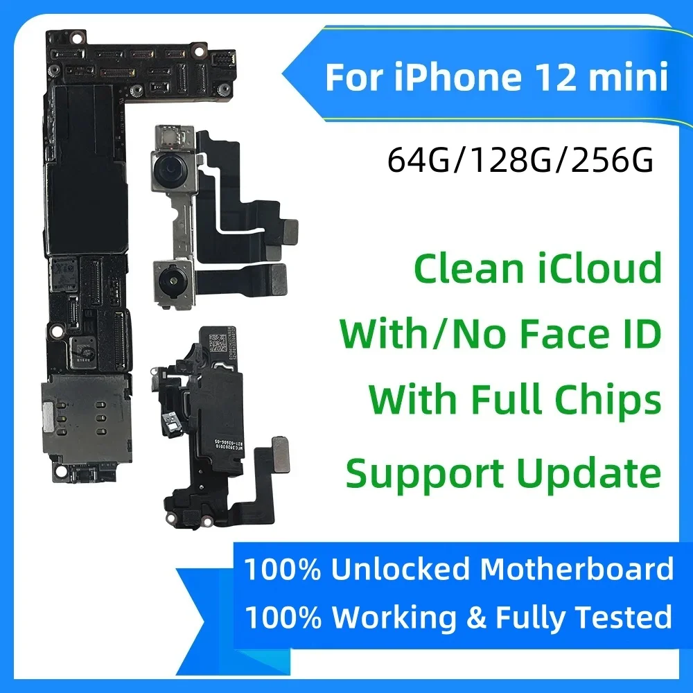 Fully Tested With Face ID For iPhone 12 Pro Max Motherboard Support Update CLean iCloud For iPhone 12 mini Logic board unlocked