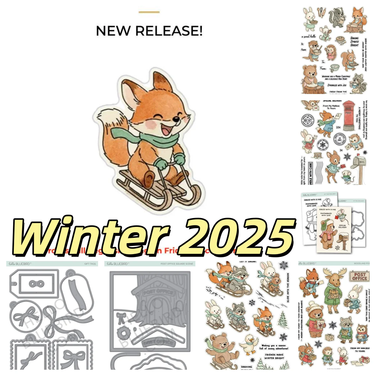 

Winter Release 2025 Mailbox Mail Sledding Party Gift Tags Bake Off Metal Cutting Dies Clear Stamps For DIY Scrapbook Decoration