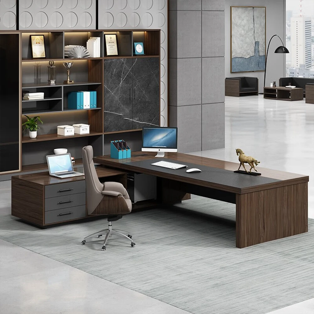 Modern Luxury Executive Office Desk Durable Boss Desk Contemporary Manager Office Table Commercial Furniture For Office Building