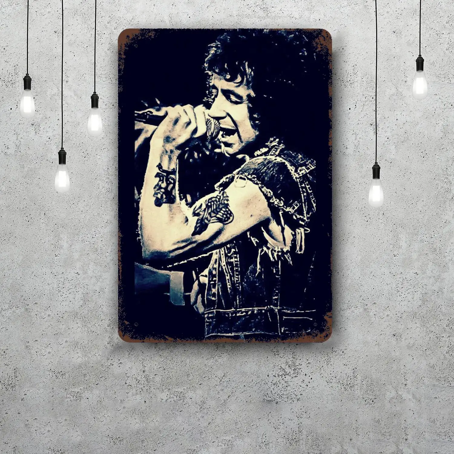 Bon Scott Retro Vintage Tin Sign Poster Decorative Plaque Metal Plate Wall Decor