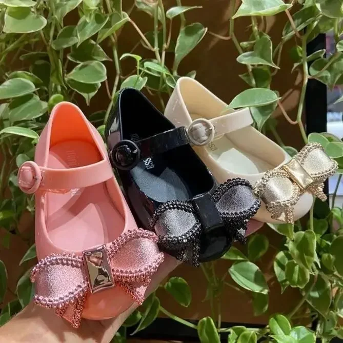 

Autumn Baby Kids Thin Bow Ballet Flat Shoes Girls Non-slip Soft Sole Beach Shoes Children's Jelly Shoes
