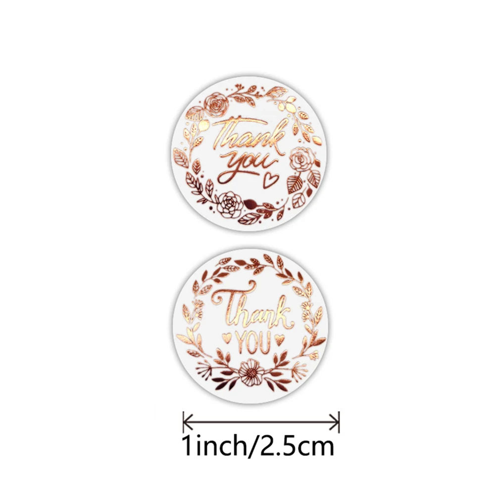 50-500pcs Rose Gold Foil Thank You Sticker For Small Business  Gift Seal Labels Shipping Sticker For Decoration Envelope