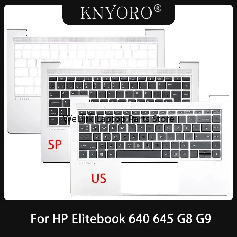 

New Original US Spain Keyboard For Elitebook 640 G8 G9 645 G8 G9 Laptop Palmrest Upper Cover Backlight Keyboard Replacement Case