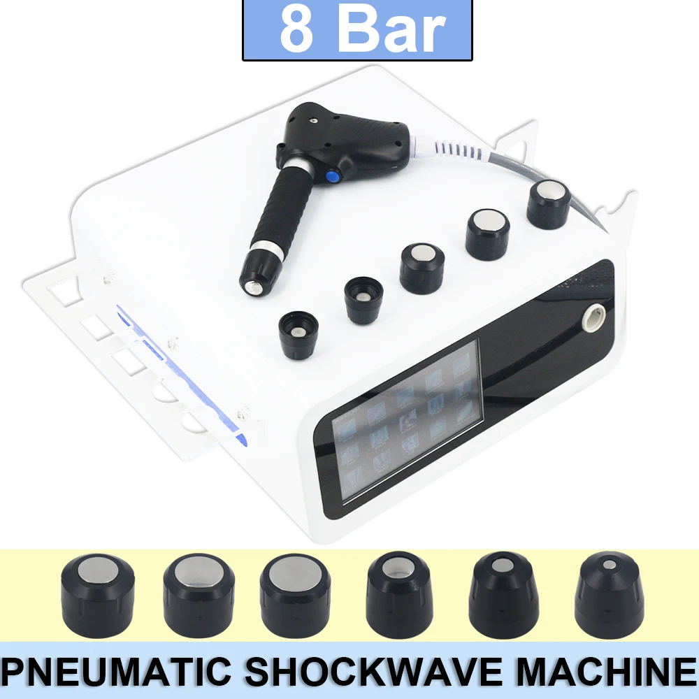 

8Bar Professional Pneumatic Shockwave Therapy Machine ED Treatment Plantar Fasciitis Pain Relief Muscle Relax Massage