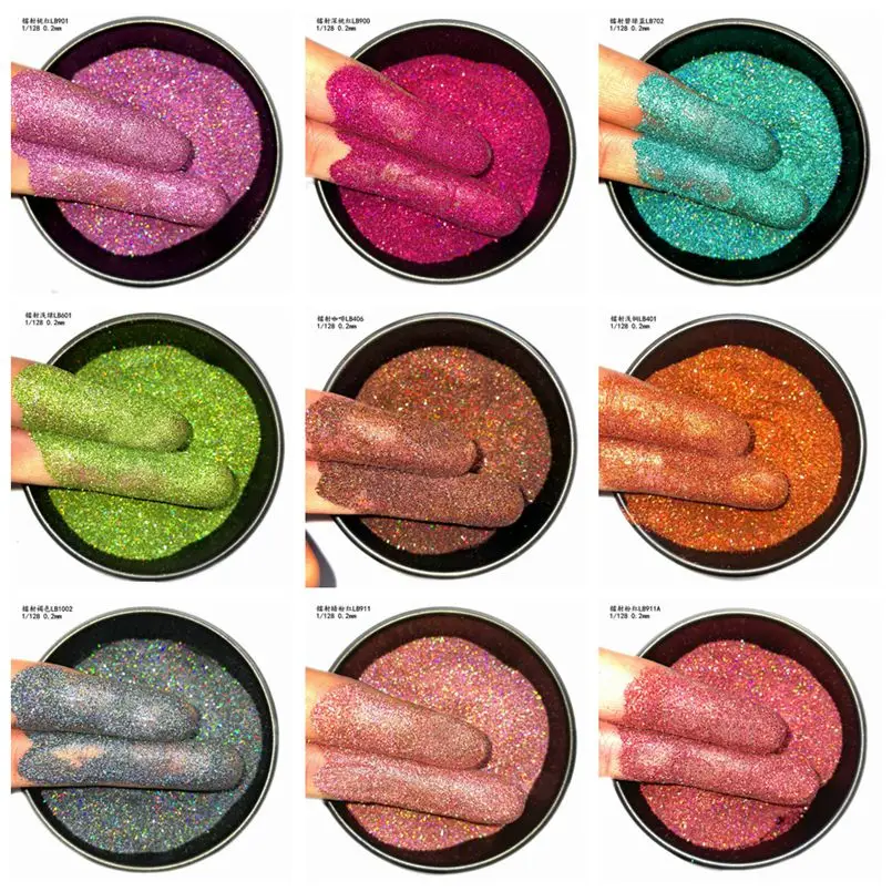 29-Color 1kg  0.2mm Laser Nail Glitter Powder Rainbow Linear Holographic Dust for Nail Art Dazzling Sparkle Beauty Supplies