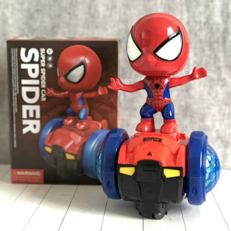 Marvel Electric Universal Balance Car Spider Man Toy 360° Rotating Music Light Children's Brithday Christmas Gift