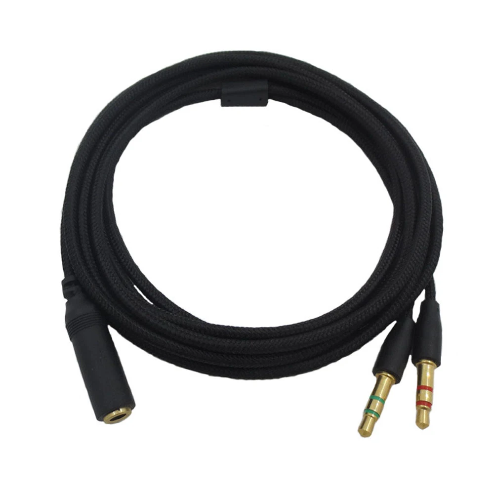 2 IN 1 3.5mm Audio Extension Cable For -Razer Kraken Edition V2 Headphone Adapter Splitter Headset Microphone 2M Cable