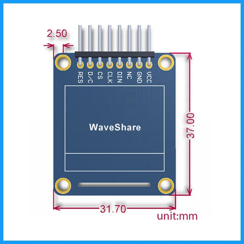 5 قطعة/الوحدة 0.95 بوصة RGB OLED (A) 1331 سائق رقاقة ، OLED وحدة 96x64 القرار SPI I2C واجهات مع رأس الدبوس الأفقي