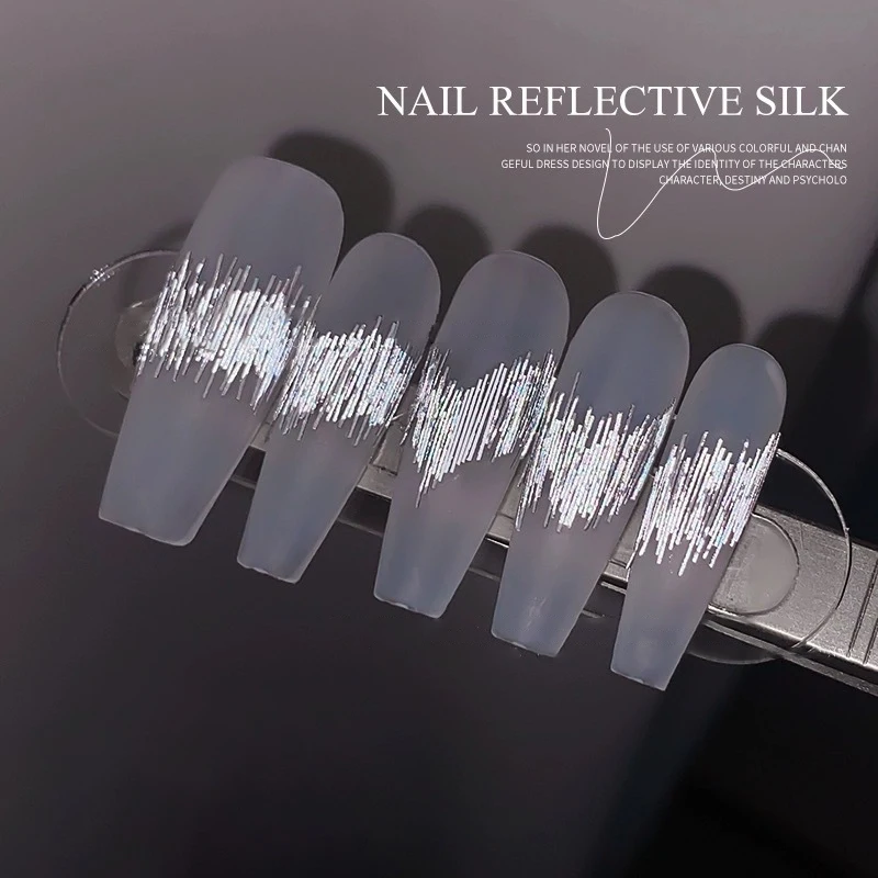 Reflective Wire Nail Charm Shiny High Gloss Nail Art Decorations Dark Flash Effect Nail Art Manicure