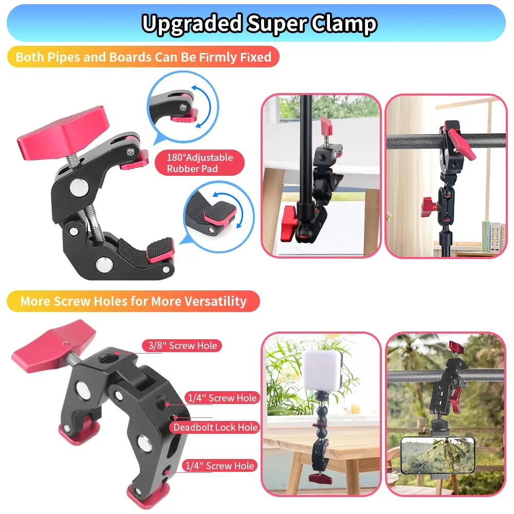 22 inch 57cm adjustable magic arm with super clip camera bracket hinged arm friction magic arm camera installation with 1/4 inch