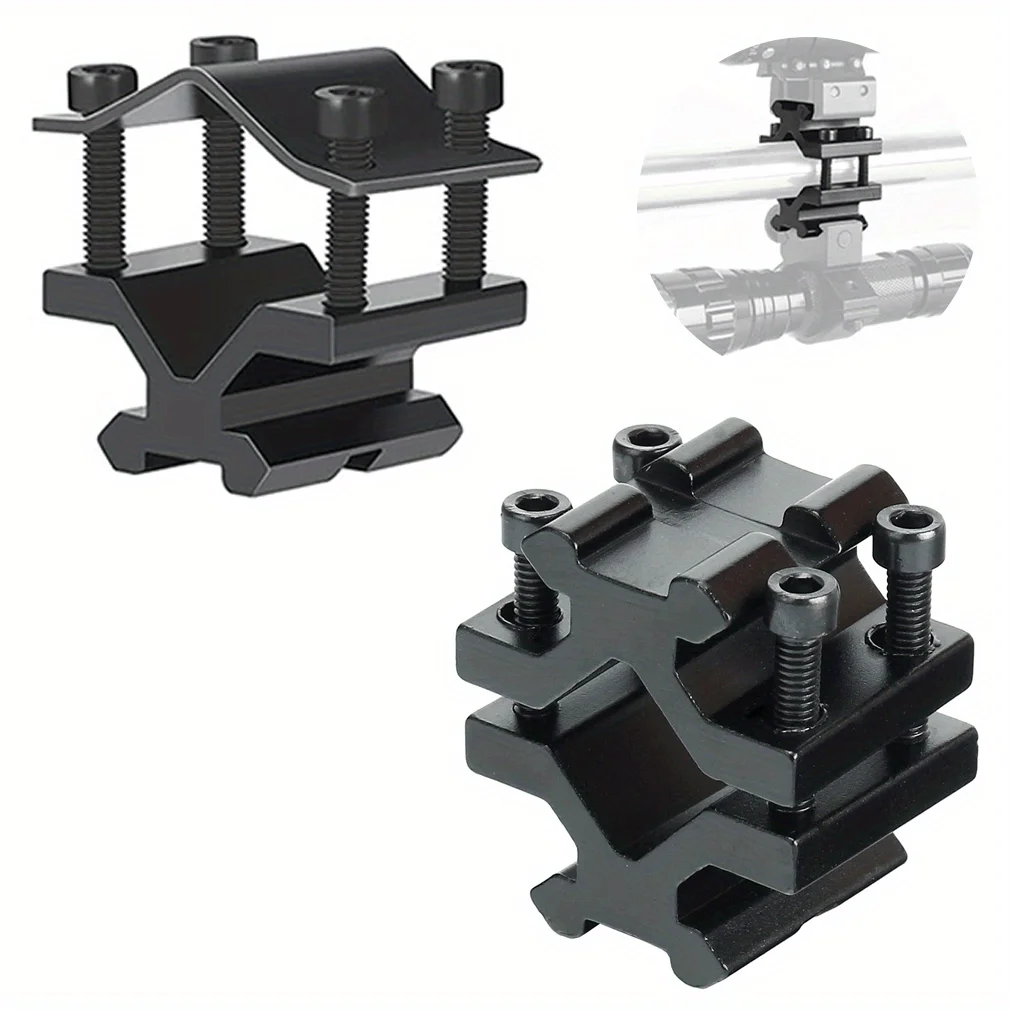 2 Pieces 20mm 4 Style Rail Barrel Mount Clamp for Rifle Gun Scope Light Laser Bipod