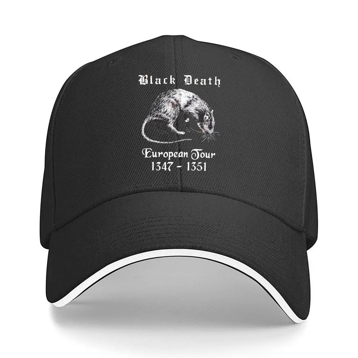 Black Death Rat European Tour 1347 1351 Sandwich Baseball Cap Outdoor Workouts Sun Hat
