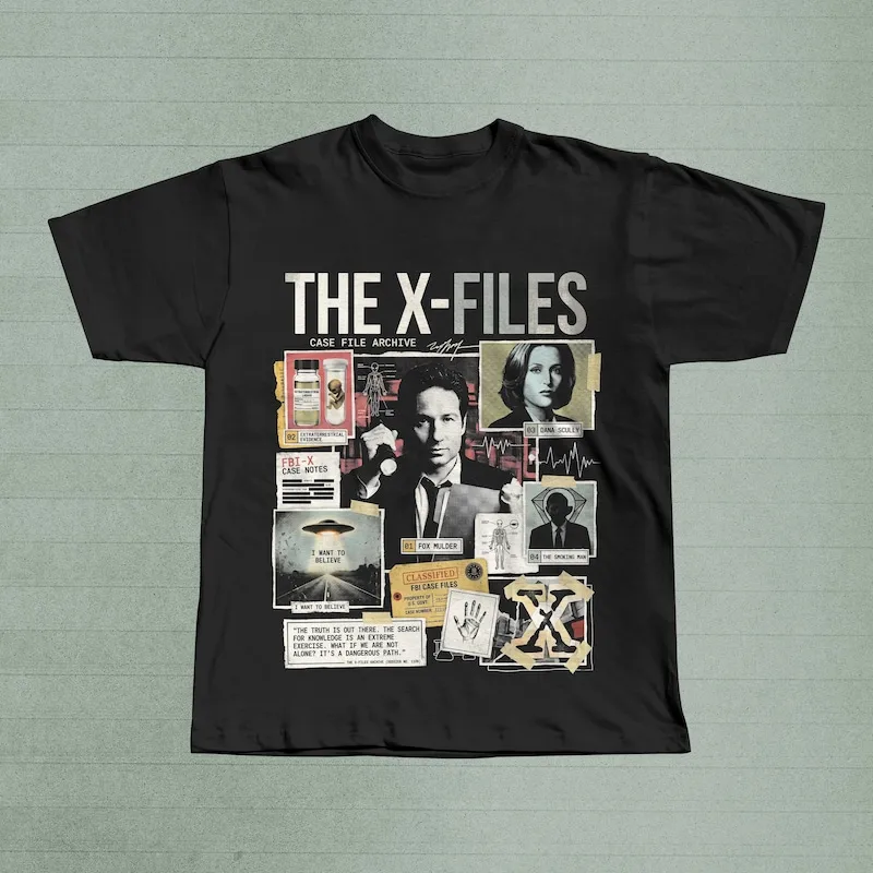 The X-Files Shirt | Mulder Scully Case File T-Shirt | 90s Sci-Fi Graphic Tee