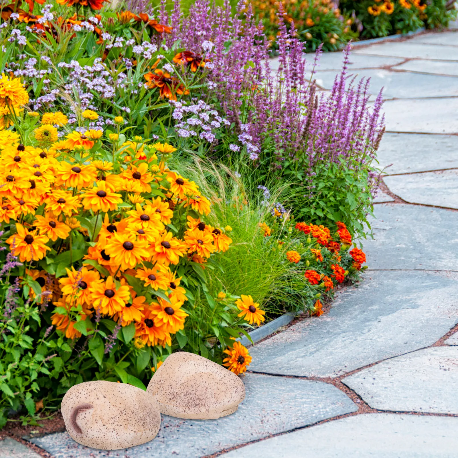 صندوق حجري حامل الصخور في الهواء الطلق حديقة مخفي وهمية حجر مفتاح حامل دائم الراتنج حقيبة للتخزين ل #1