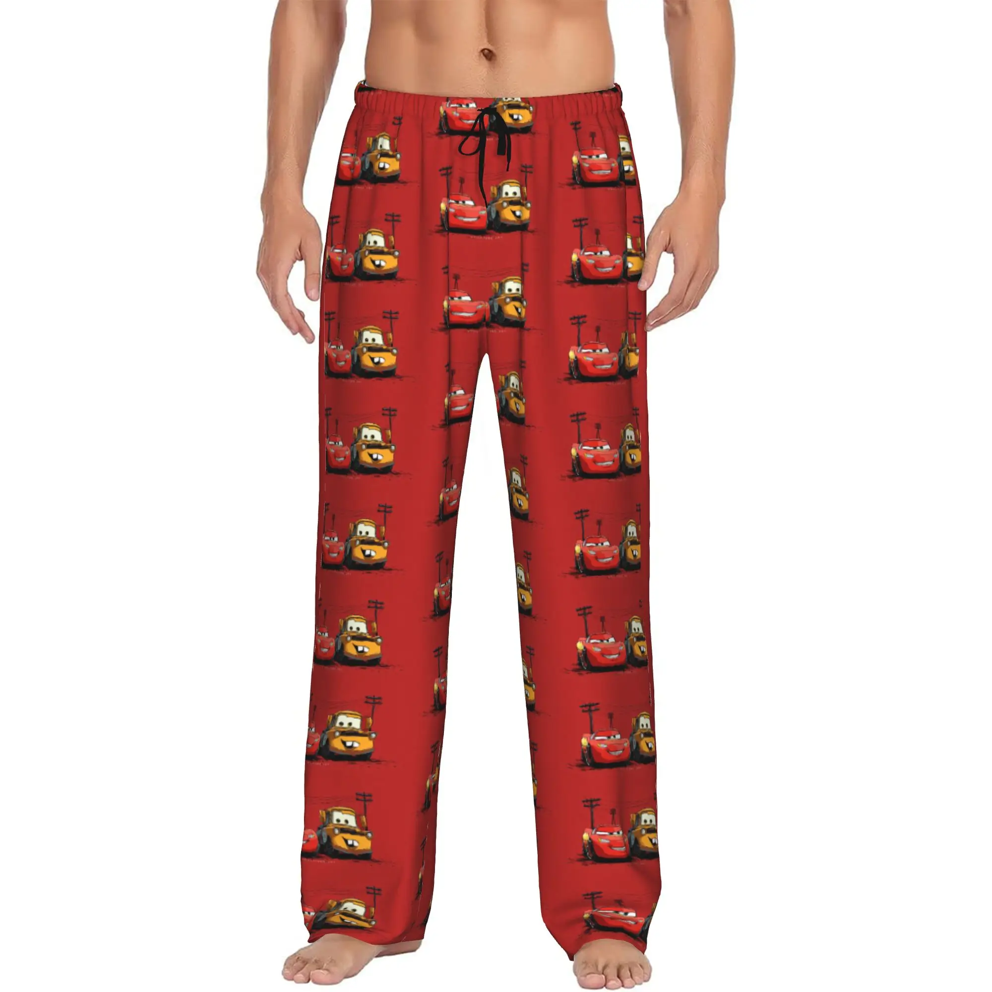 

Custom Printed Men Lightning Anime Car M-McQueen Pajama Pants Sleepwear Sleep Lounge Bottoms with Pockets
