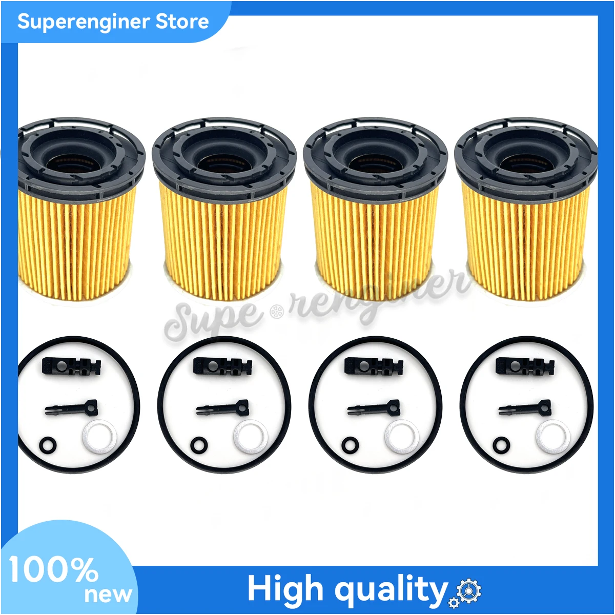 

26350-2M000 4Pcs Engine Oil Filter for Hyundai Elantra Tucson Kia Sorento Rio 1.6L 263502M000