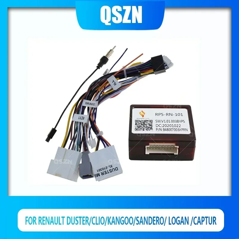 

QSZN Canbus Box For RENAULT DUSTER/Clio/KANGOO/SANDERO/ LOGAN /Captur Car radio Multimedia Wiring Harness Power Cable Android