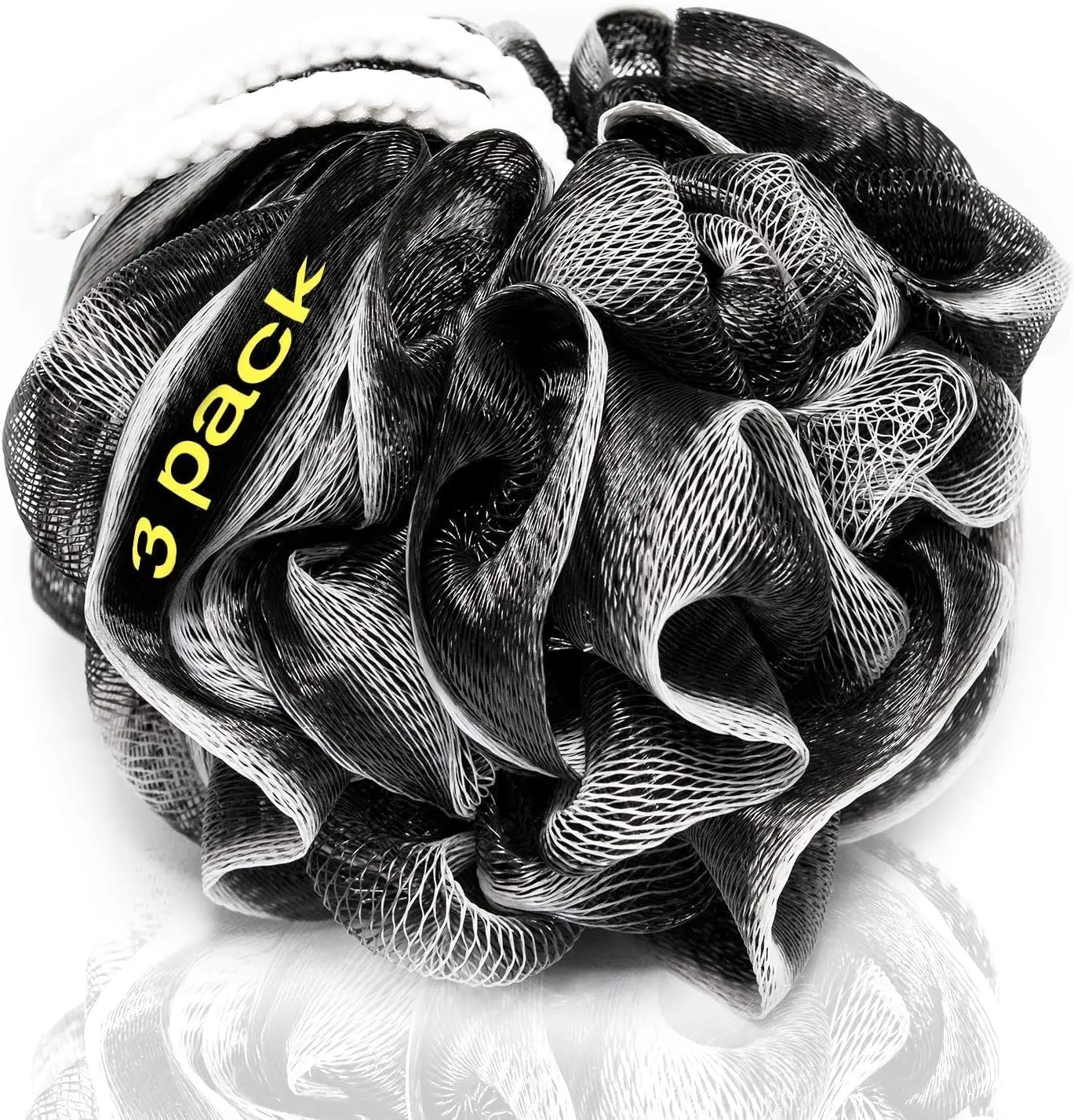 

Набор из 3-х больших мочалок для душа с углем для глубокого отшелушивания и гладкой кожи, идеально подходит для мужчин и женщин