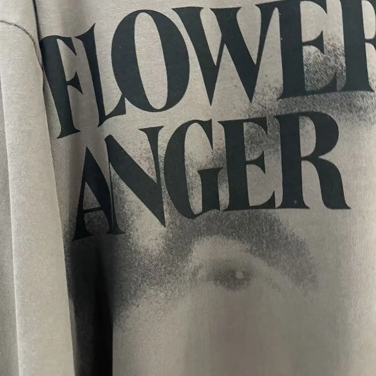 

Depred Rich Second Generation American Retro Portrait Print Loose Casual Long Sve T-irt ex Cotton round Ne Top