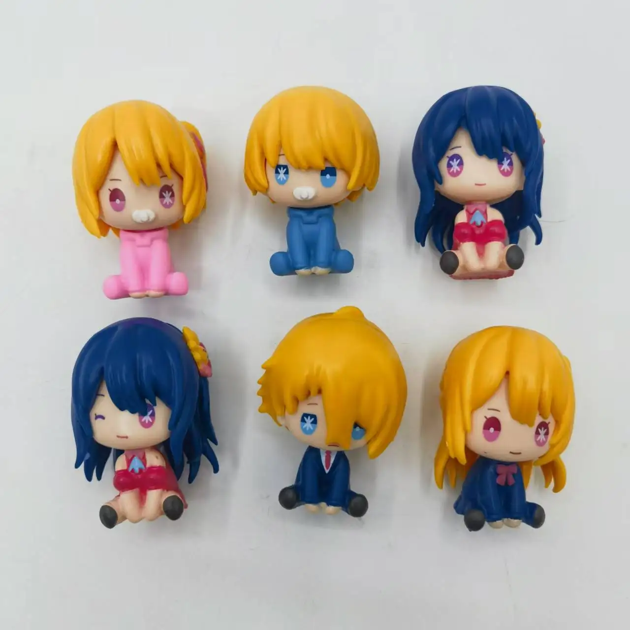 Anime OSHI NO KO cute Hoshino Ai Hoshino Aquamarin 6pcs/set sitting version Christmas Gift Birthday gift Figure toy 6cm