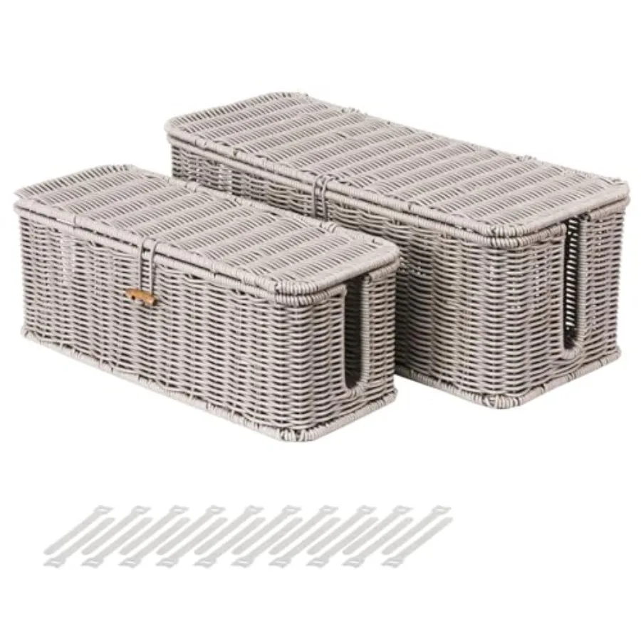 

Органайзер для кабелей Cabe anageent Box Rattan Stye: скрытый держатель для проводов, защита от детей для удлинителей, ТВ, ПК, роутеров, зарядных устройств