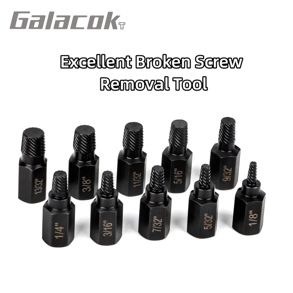 

10 Pcs Broken Screw Extractors Multiple Bolts Stripping Tools Suitable for Quickly Removing Broken Screws, Bolts and Studs