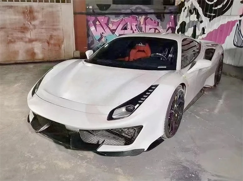 Dry Carbon Fiber Full Set Body Kit Front Bumper Rear Bumper Side Skirt For 488 GTB Pista Style