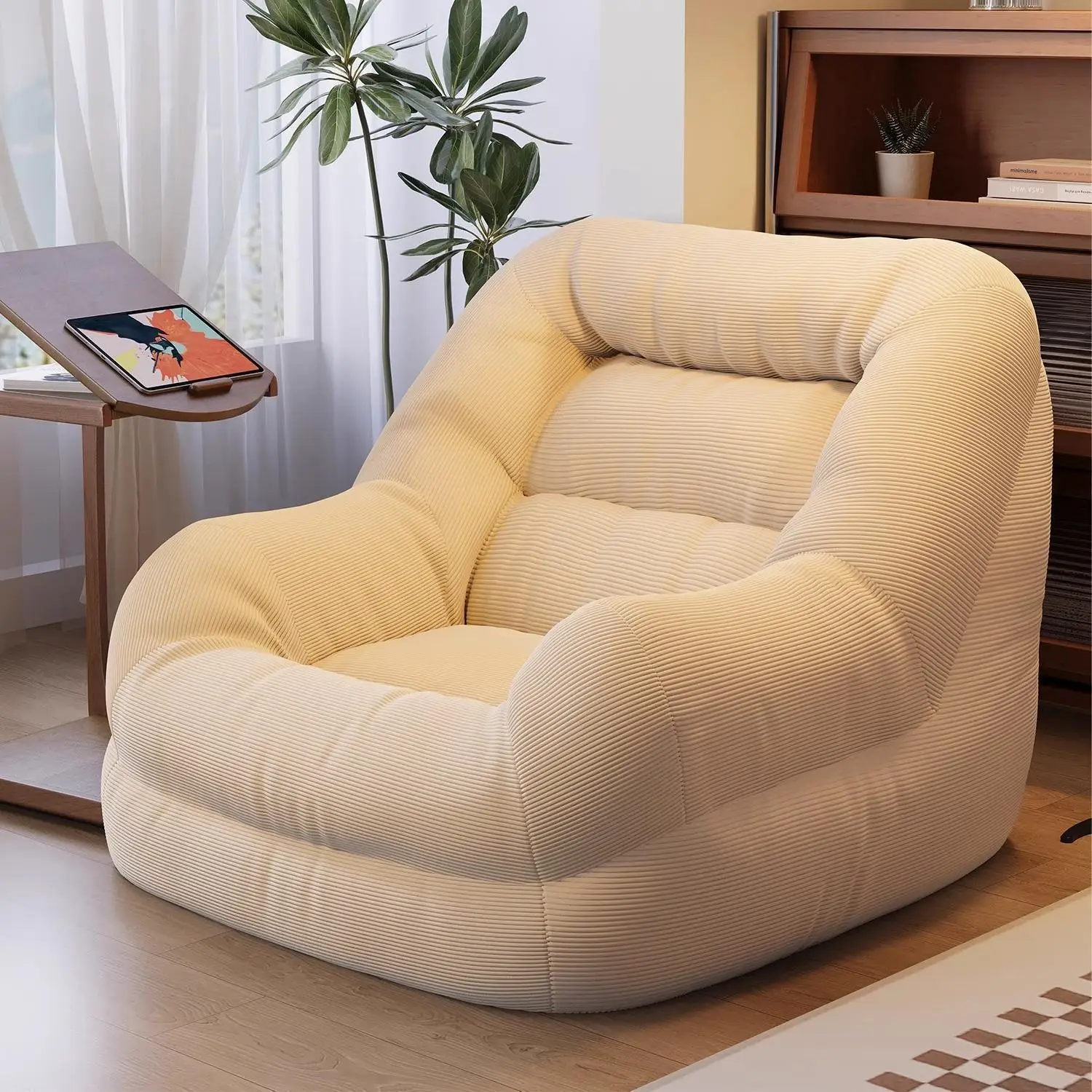Lazy Sofa Chair With Footrest Single Small Sofa For Bedroom Living Room Balcony Relax