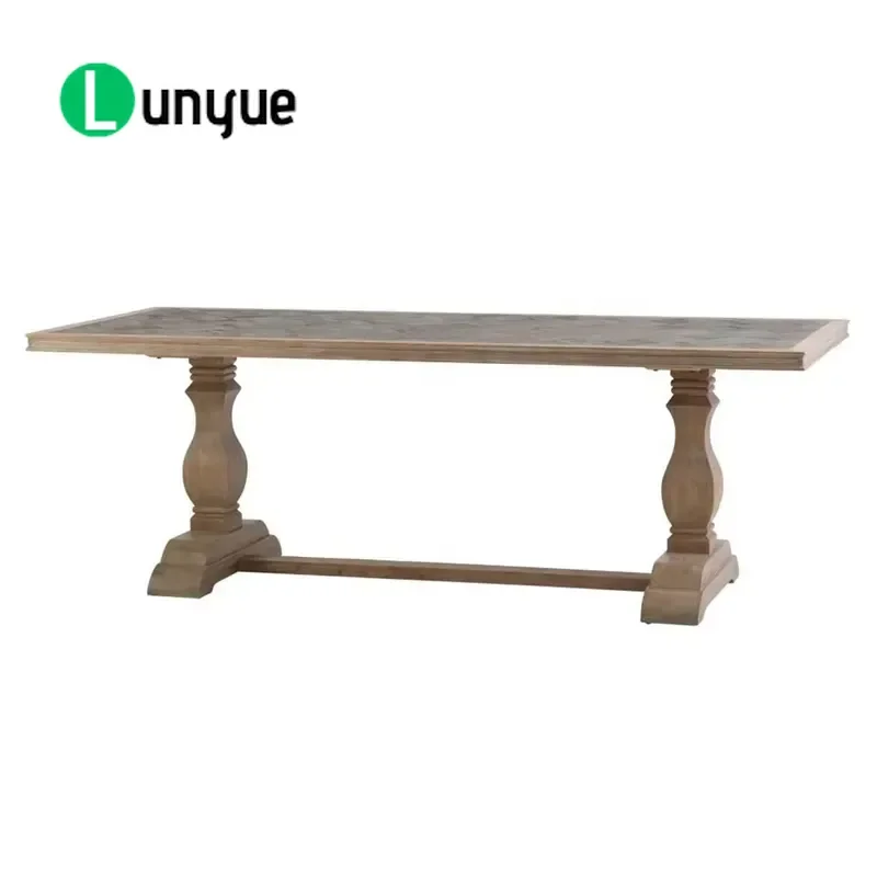 Nordic Farmhouse Solid Wood Dining Table Set Restaurant Furniture Durable Natural Finish Home Kitchen Decor