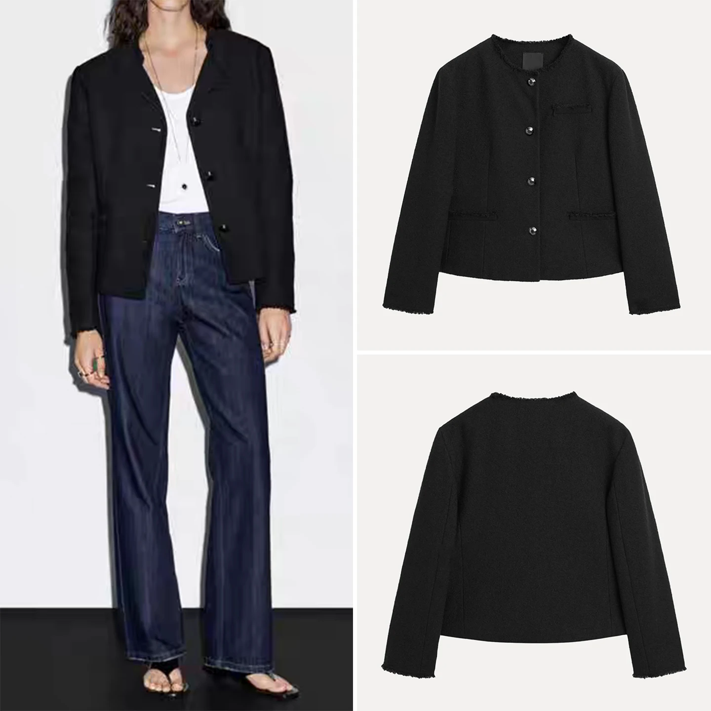 

Sweet Sle Commute Outerwear Women's Faion 2025 Autumn New Arrival Ele Lady Feel ort Coat Button Closure Long Sve