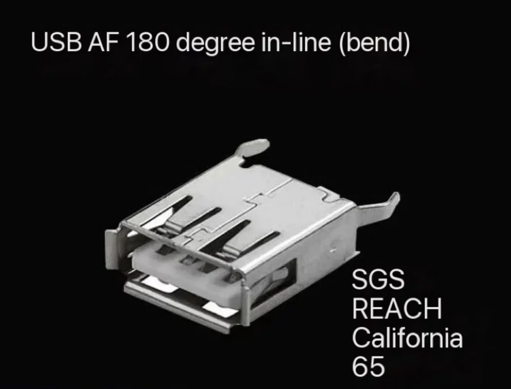 5PCS USB2.0 SIDE STAND POST BENT-FOOT TYPE-C A-TYPE CONNECTOR