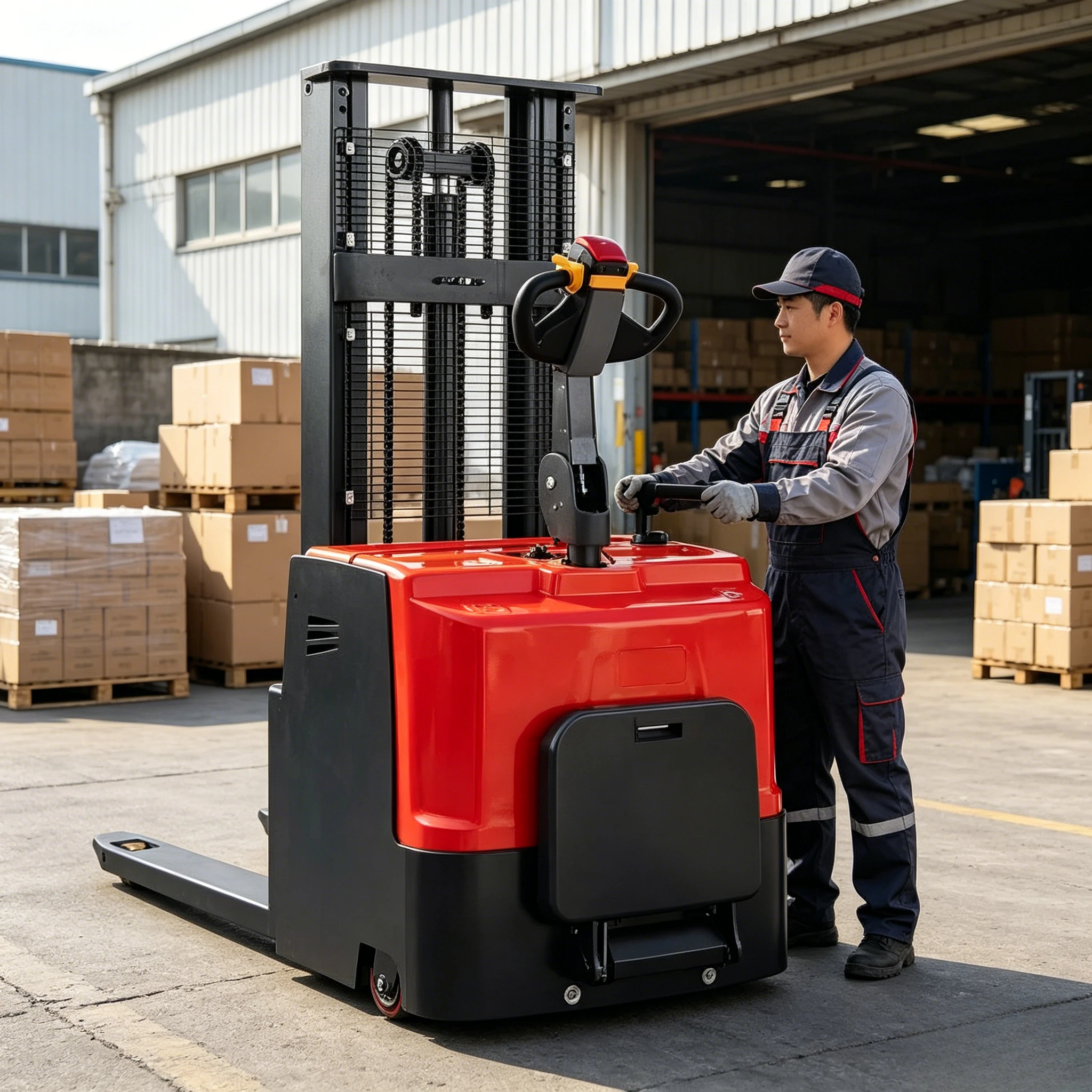 Wholesale Price 1.5-2 Ton Electric Stacker Truck Forklift Electric Lift Height Forklift Stacker Pallet Stacker Customized