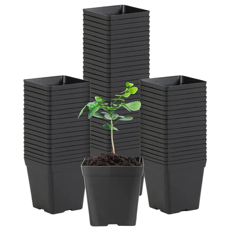 

Square Seedling Pots Flexible Plastic Seedling Pots Are For Plants And Succulents In Square Pots Black 100Piece