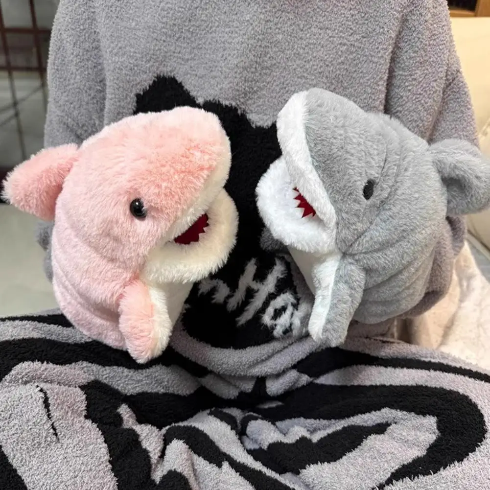 11" Shark Hand Puppet Stuffed Ocean Animals Hand Puppet with Moveable Mouth Soft Plush Shark Toy for Kids Role Play Teaching Toy