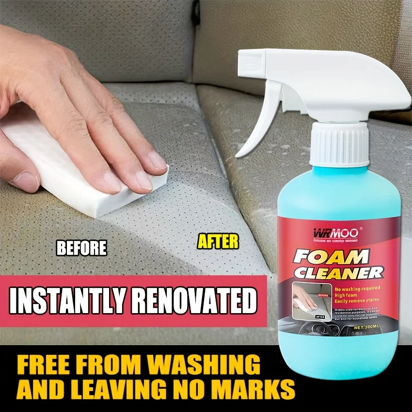 Multi-Purpose Car Foam Cleaner for Steering Wheel, Plastic, Dashboard, Seat Stain - Auto Interior Restoration Long Protection
