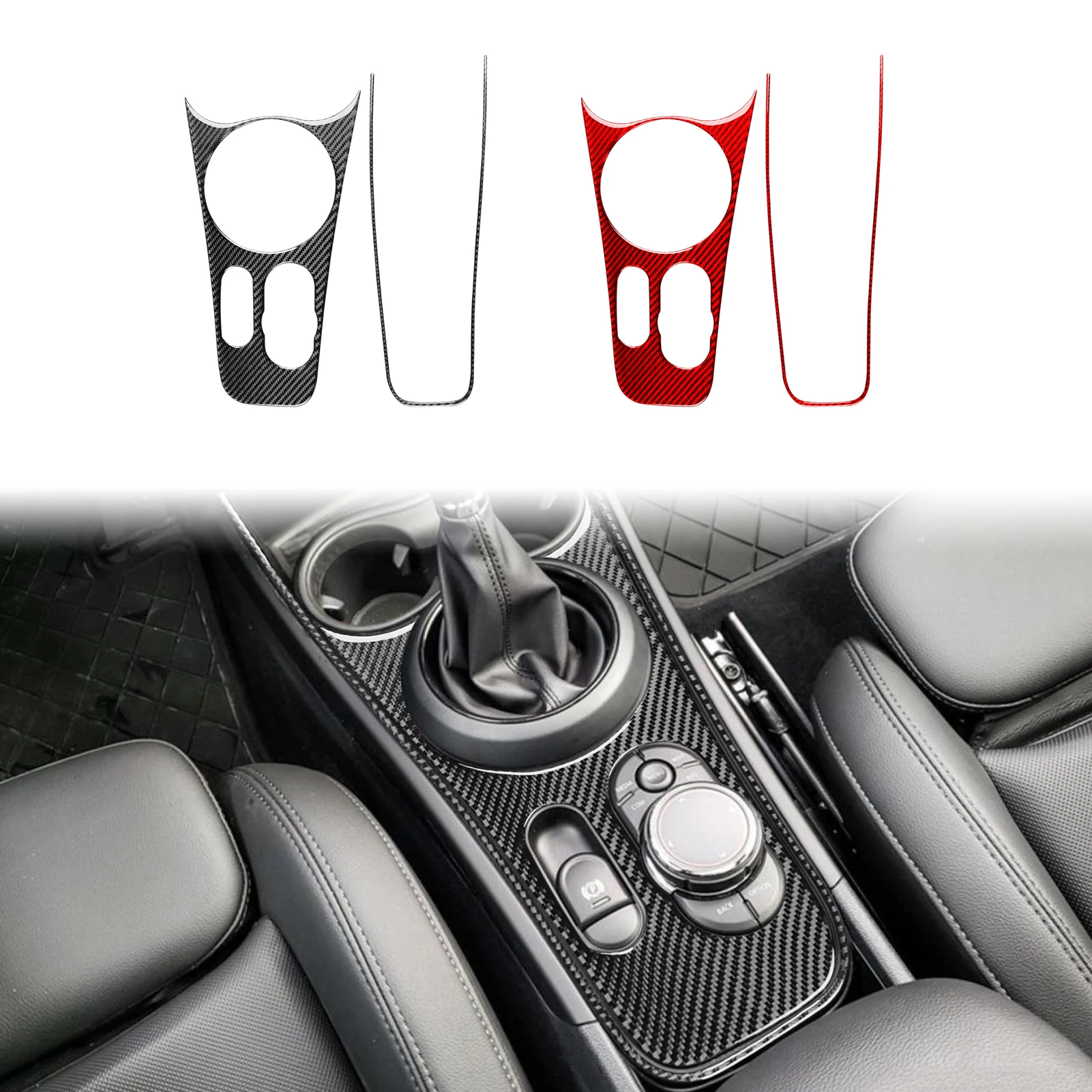 For BMW MINI F60 Countryman 2017-2023 Real Soft Carbon Fiber Car Interior Gear Shift Panel Trim Modification Stickers