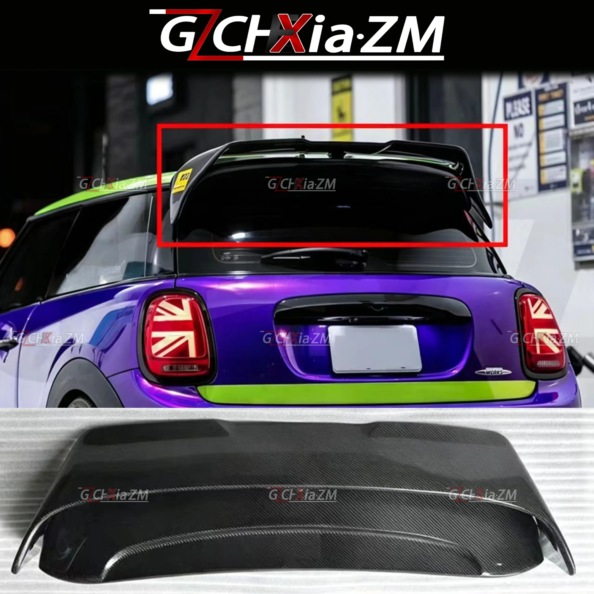 For MINI Cooper F56 2-Door AG Style Spoiler High Quality Carbon Fiber Material 2014-2022 Rear Roof Wing Spoiler Rear Wing